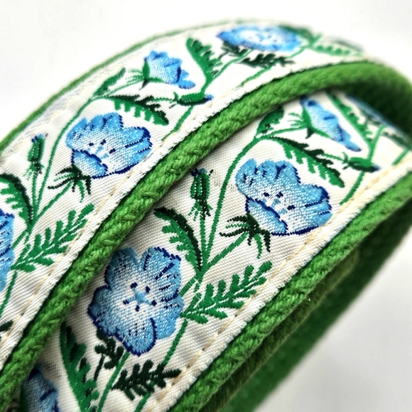 VINTAGE Yachtwear Research Inc YRI Green & Blue Floral Ribbon Adjustable Belt XS - Picture 2 of 6